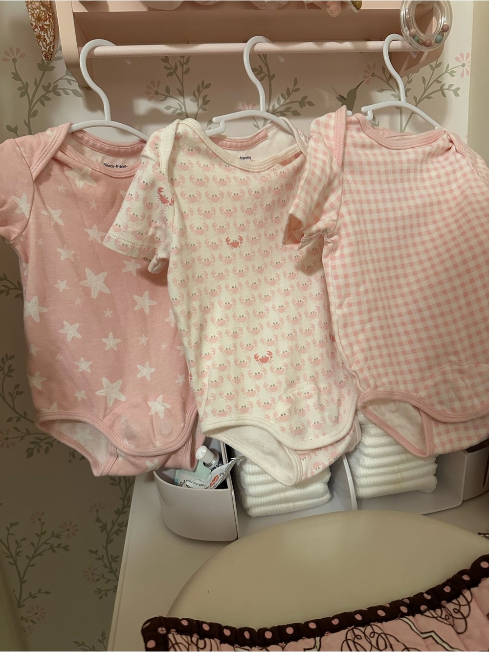 3-Pack Pink Baby One-Pieces Bodysuits